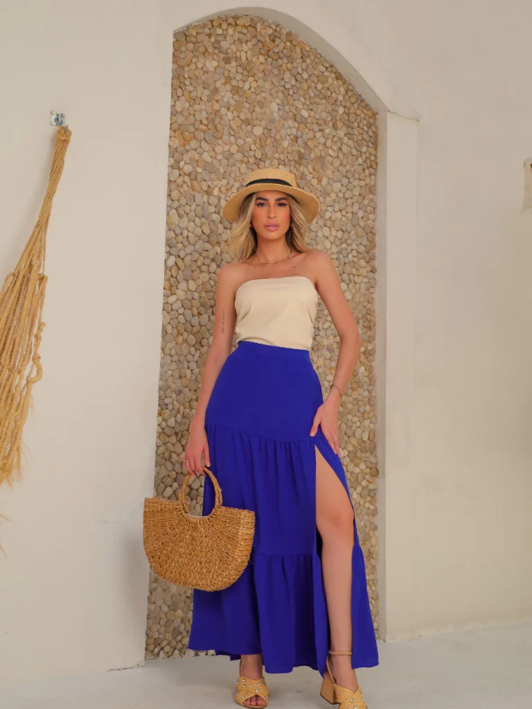 Saia Longa Duna com Fenda Lateral