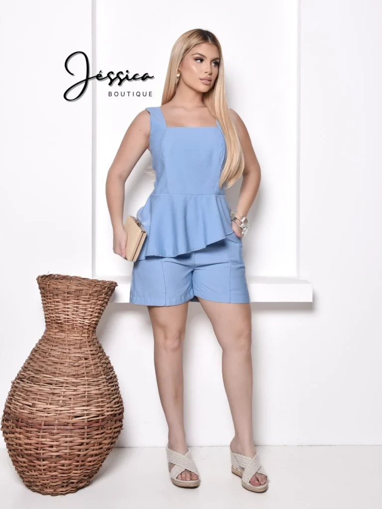 BLUSA REGATA E SHORT FEMININO