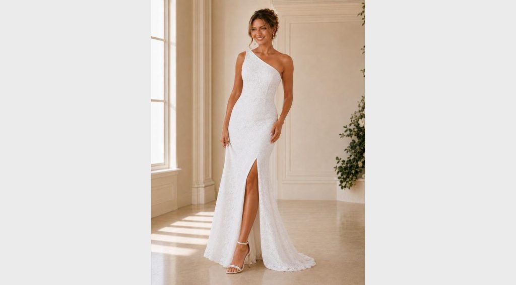 Vestido de Noiva Longo em Renda Floral: romantismo e elegância para o grande dia Vestido Noiva Casamento Longo Branco Renda Ombro Só Maxi