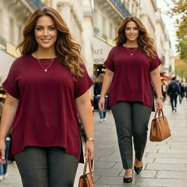 Blusa Plus Size Soltinha em Viscolycra Fresquinha Blusa plus size feminina soltinha em viscolycra fresquinha