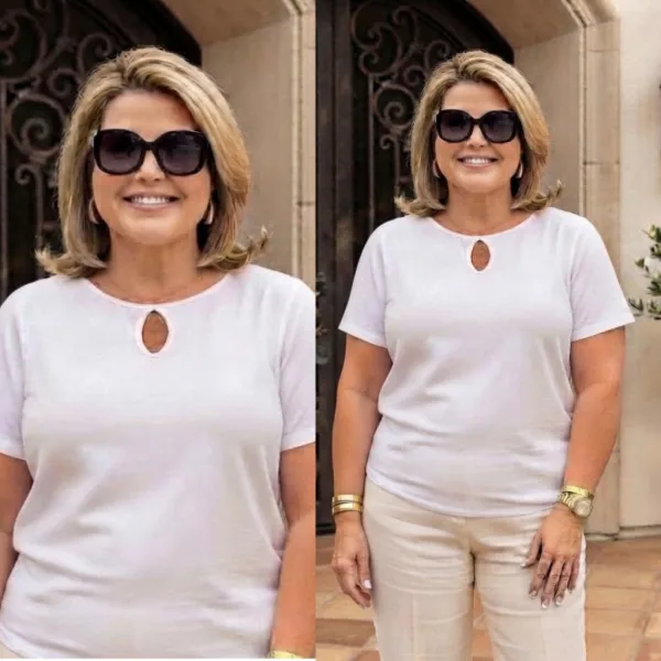 Blusa Plus Size Feminina Viscolycra com Decote Gota Blusa plus size feminina em viscolycra com decote gota
