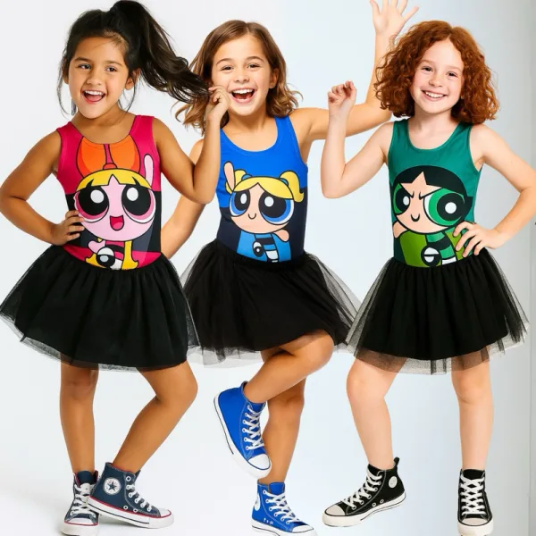 Body Collant Infantil das Meninas Superpoderosas Body collant infantil com tema das Meninas Superpoderosas para Carnaval