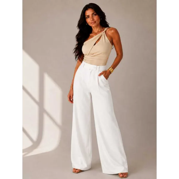 Calça de Alfaiataria Feminina Cintura Alta para Looks Sociais Calça de alfaiataria feminina de cintura alta com modelagem pantalona