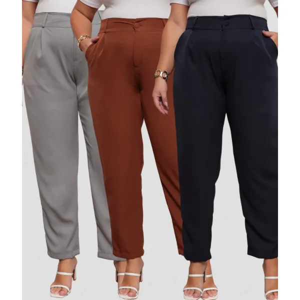 Calça Alfaiataria Plus Size Social Feminina 46 a 52 Calça alfaiataria plus size social feminina nos tamanhos 46 a 52