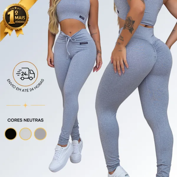 Calça Legging Fitness Feminina Levanta Bumbum Calça legging feminina fitness com proposta levanta bumbum