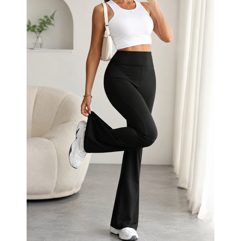 Calça Legging Flare Feminina para Academia e Yoga Calça legging feminina flare bailarina LaMovie em tecido suplex