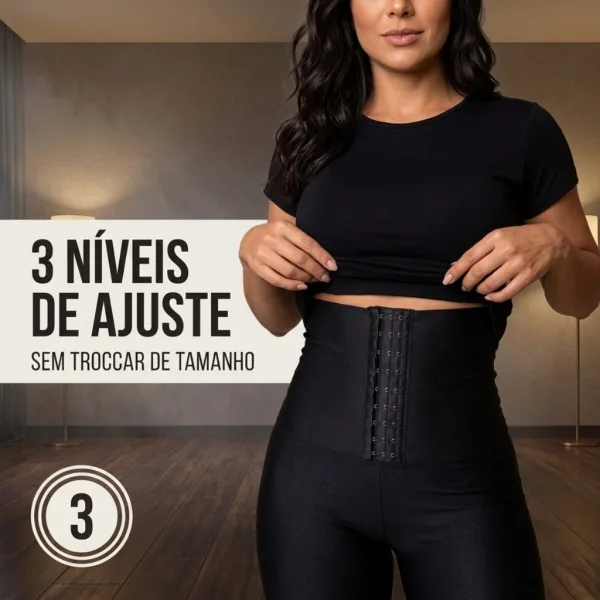 Calça Legging Modeladora Cós Alto Preta | Shopee Calça legging preta modeladora de cós alto com colchete e alta compressão
