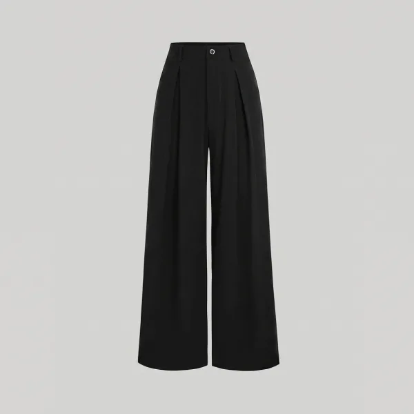 Calça Wide Leg Preta: Elegância para Looks Versáteis Calça wide leg feminina preta de alfaiataria elegante