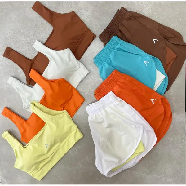 Conjunto Fitness Feminino com Short Duplo para Treino Conjunto feminino fitness com short duplo para academia e treino
