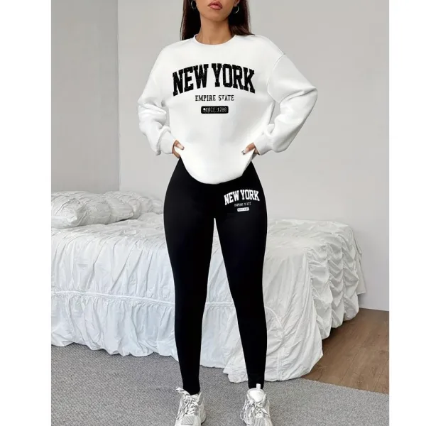 Conjunto New York Feminino com Moletom e Legging Conjunto feminino New York com moletom e calça legging