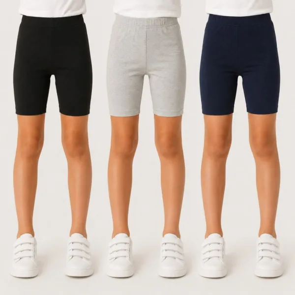 Kit com 3 Bermudas Ciclista Infantil para Meninas Kit com 3 bermudas ciclista infantil para menina