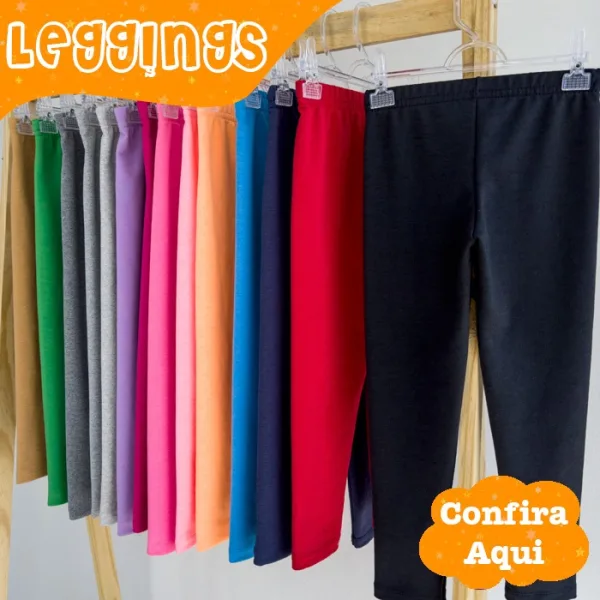 Kit 5 Calças Legging Infantil Molecotton | Shopee Kit com 5 calças legging infantil de molecotton em cores sortidas