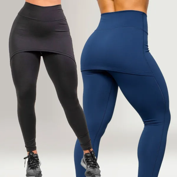 Legging Fitness com Saia Embutida para Treinos Calça legging fitness com saia embutida tapa-bumbum
