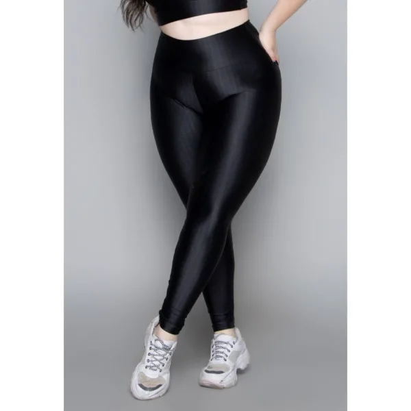 Legging Plus Size de Poliamida com Cós Alto para Academia Calça legging New Zig 3D plus size de poliamida com cós alto