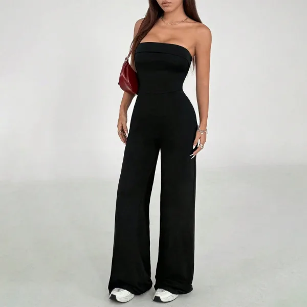Macacão Longo Feminino Tomara Que Caia para Looks Casuais Macacão longo feminino tomara que caia para look casual