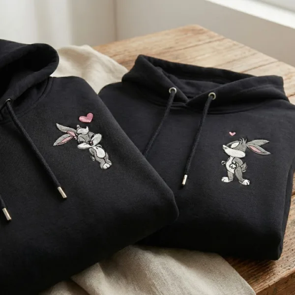 Moletom de Casal Unissex com Personagens | Shopee Conjunto de moletom canguru para casal com personagens de desenho