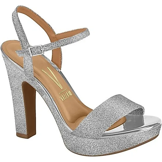 Sandália Vizzano Plataforma Meia Pata para Looks Elegantes Sandália feminina Vizzano plataforma meia pata com salto alto