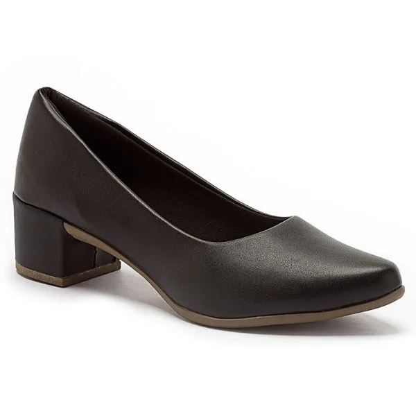 Scarpin Feminino de Bico Fino para Looks Sociais e Casuais Scarpin feminino de bico fino com salto baixo médio grosso