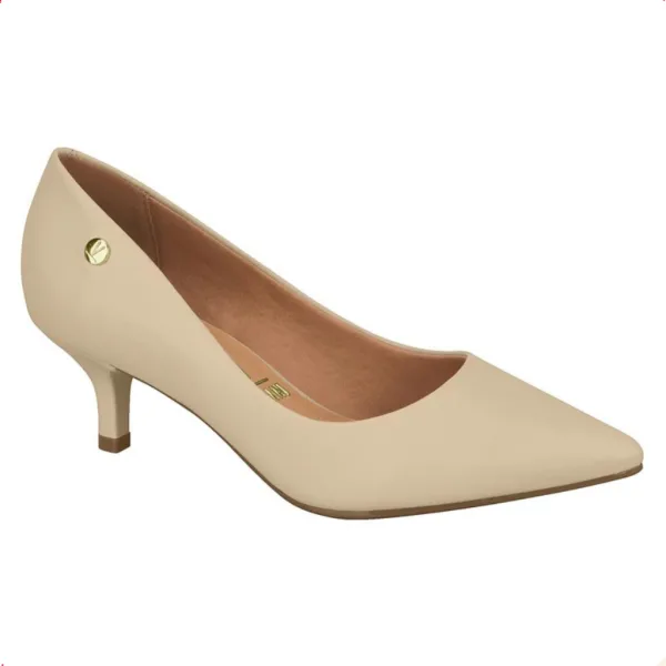 Scarpin feminino de salto baixo e bico fino Scarpin feminino Vizzano com salto baixo e bico fino
