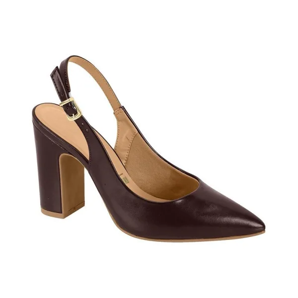 Scarpin Slingback Feminino com Salto Grosso Alto Scarpin feminino slingback com salto grosso alto Vizzano