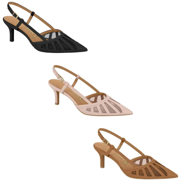 Scarpin slingback feminino Vizzano para looks elegantes Scarpin feminino Vizzano modelo slingback