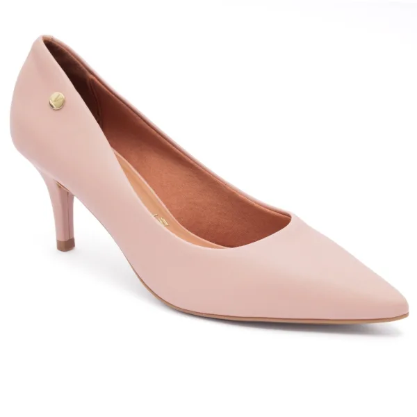 Scarpin Vizzano Rosa com Salto Baixo e Fino Scarpin Vizzano feminino rosa com salto baixo fino
