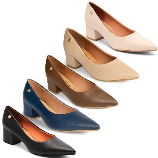 Scarpin Vizzano de Salto Médio Bloco para Looks Femininos Scarpin Vizzano feminino com salto médio em bloco