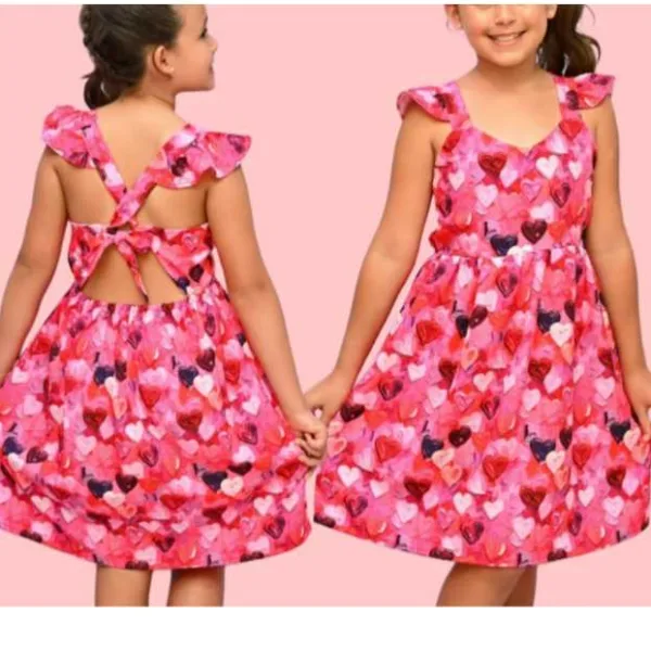 Vestido infantil estampado para menina em festas Vestido infantil estampado e colorido para menina em ocasião de festa