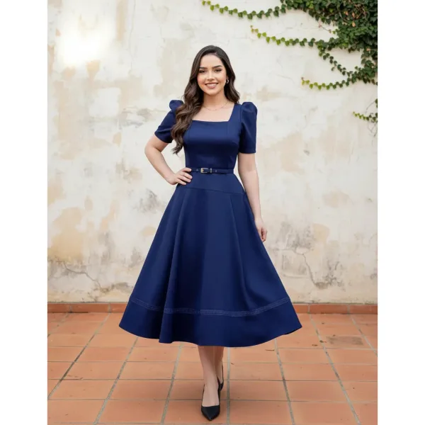 Vestido Midi Jamile Feminino para Moda Modesta Vestido midi Jamile feminino de estilo elegante para moda modesta