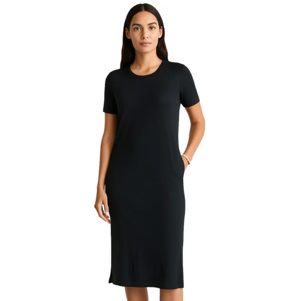 Vestido Midi Soltinho em Viscose com Elastano Vestido midi soltinho em viscose com elastano