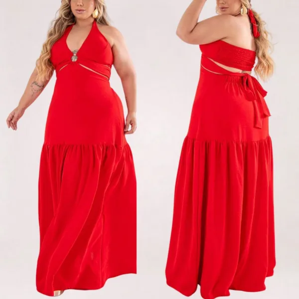 Vestido Longo Plus Size Elegante para Festa Vestido longo plus size elegante para festa